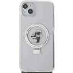 Carcasa Karl Lagerfeld Ring Stand Karl & Choupette cu MagSafe, compatibila cu iPhone 14 / 15 Plus, Alb 2 - lerato.ro