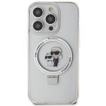 Carcasa Karl Lagerfeld Ring Stand Karl & Choupette cu MagSafe, compatibila cu iPhone 15 Pro Max, Alb 2 - lerato.ro
