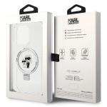 Carcasa Karl Lagerfeld Ring Stand Karl & Choupette cu MagSafe, compatibila cu iPhone 15 Pro Max, Alb 9 - lerato.ro