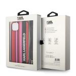 Carcasa Color Stripes Karl Lagerfeld Strap compatibila cu iPhone 14 Plus / 15 Plus, Roz 8 - lerato.ro