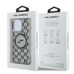 Carcasa Karl Lagerfeld IML Monogram Karl & Choupette Head, Ring MagSafe, compatibila cu iPhone 15 Pro, Negru 9 - lerato.ro