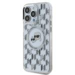 Carcasa Karl Lagerfeld IML Monogram Karl & Choupette Head, Ring MagSafe, compatibila cu iPhone 15 Pro Max, Transparent 3 - lerato.ro