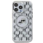 Carcasa Karl Lagerfeld IML Monogram Karl & Choupette Head, Ring MagSafe, compatibila cu iPhone 15 Pro Max, Transparent 2 - lerato.ro