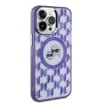 Carcasa Karl Lagerfeld IML Monogram Karl & Choupette Head, Ring MagSafe, compatibila cu iPhone 15 Pro Max, Mov 5 - lerato.ro