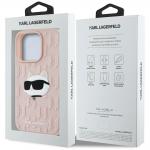 Carcasa Karl Lagerfeld 3D Rubber Monogram & Choupette, compatibila cu iPhone 16 Pro Max, Roz 9 - lerato.ro