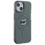 Carcasa Karl Lagerfeld IML Metal Choupette Head, cu MagSafe, compatibila cu iPhone 15, Negru 5 - lerato.ro