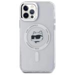 Carcasa Karl Lagerfeld IML Metal Choupette Head, cu MagSafe, compatibila cu iPhone 12, Alb 4 - lerato.ro