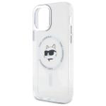 Carcasa Karl Lagerfeld IML Metal Choupette Head, cu MagSafe, compatibila cu iPhone 12, Alb 7 - lerato.ro