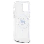 Carcasa Karl Lagerfeld IML Metal Choupette Head, cu MagSafe, compatibila cu iPhone 12, Alb 8 - lerato.ro