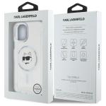 Carcasa Karl Lagerfeld IML Metal Choupette Head, cu MagSafe, compatibila cu iPhone 12, Alb 9 - lerato.ro