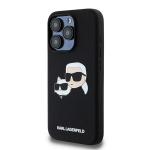 Carcasa Karl Lagerfeld Silicone Karl & Choupette, cu MagSafe, compatibila cu iPhone 15 Pro, Negru 3 - lerato.ro
