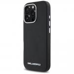 Carcasa Karl Lagerfeld Saffiano Full Wrapped Elongated Metal Logo, cu MagSafe, compatibila cu iPhone 16 Pro, Negru 3 - lerato.ro