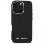 Carcasa Karl Lagerfeld Saffiano Full Wrapped Elongated Metal Logo, cu MagSafe, compatibila cu iPhone 16 Pro, Negru 2 - lerato.ro