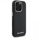 Carcasa Karl Lagerfeld Saffiano Full Wrapped Elongated Metal Logo, cu MagSafe, compatibila cu iPhone 16 Pro, Negru 5 - lerato.ro