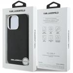 Carcasa Karl Lagerfeld Saffiano Full Wrapped Elongated Metal Logo, cu MagSafe, compatibila cu iPhone 16 Pro, Negru 9 - lerato.ro