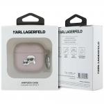 Carcasa Karl Lagerfeld Monogram Choupette Head, cu breloc, compatibila cu AirPods 4, Roz 4 - lerato.ro