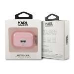 Carcasa Karl Lagerfeld, Logo Karl's Head Glitter, cu breloc, compatibila cu AirPods Pro, Roz 4 - lerato.ro