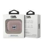 Carcasa Karl Lagerfeld Monogram Choupette Head, cu breloc, compatibila cu AirPods Pro 2, Roz 5 - lerato.ro