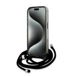 Carcasa Karl Lagerfeld IML Crossbody Monogram Karl & Choupette Head MagSafe, cu Lanyard, compatibila cu iPhone 15 Pro, Negru 5 - lerato.ro