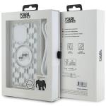 Carcasa Karl Lagerfeld IML Crossbody Monogram Karl & Choupette Head MagSafe, cu Lanyard, compatibila cu iPhone 15 Pro Max, Transparent 7 - lerato.ro