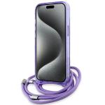 Carcasa Karl Lagerfeld IML Crossbody Monogram Karl & Choupette Head MagSafe, cu Lanyard, compatibila cu iPhone 15 / 14/ 13, Mov 5 - lerato.ro