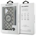 Carcasa Karl Lagerfeld IML Crossbody Monogram Karl & Choupette Head MagSafe, cu Lanyard, compatibila cu iPhone 16, Negru 15 - lerato.ro