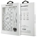 Carcasa Karl Lagerfeld IML Crossbody Monogram Karl & Choupette Head MagSafe, cu Lanyard, compatibila cu iPhone 16 Pro Max, Transparent 8 - lerato.ro