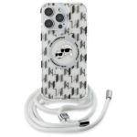 Carcasa Karl Lagerfeld IML Crossbody Monogram Karl & Choupette Head MagSafe, cu Lanyard, compatibila cu iPhone 16 Pro Max, Transparent 10 - lerato.ro