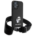 Carcasa Karl Lagerfeld Saffiano Karl & Choupette Metal Pin CBDY Strap compatibila cu iPhone 16, Negru 4 - lerato.ro