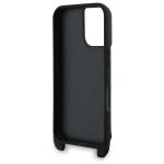 Carcasa Karl Lagerfeld Saffiano Karl & Choupette Metal Pin CBDY Strap compatibila cu iPhone 16, Negru 6 - lerato.ro