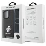 Carcasa Karl Lagerfeld Saffiano Karl & Choupette Metal Pin CBDY Strap compatibila cu iPhone 16, Negru 7 - lerato.ro