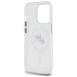 Carcasa Karl Lagerfeld IML Metal Karl & Choupette Head, Ring MagSafe, compatibila cu iPhone 14 Pro Max, Alb 8 - lerato.ro