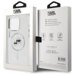 Carcasa Karl Lagerfeld IML Metal Karl & Choupette Head, Ring MagSafe, compatibila cu iPhone 14 Pro Max, Alb 9 - lerato.ro