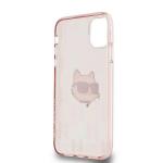 Carcasa Karl Lagerfeld IML Choupette Head & Monogram, compatibila cu iPhone 11 / XR, Roz 16 - lerato.ro