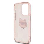 Carcasa Karl Lagerfeld IML Choupette Head & Monogram, compatibila cu iPhone 13 Pro Max, Roz 8 - lerato.ro