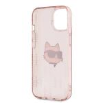 Carcasa Karl Lagerfeld IML Choupette Head & Monogram, compatibila cu iPhone 13 / 14 / 15, Pink 16 - lerato.ro