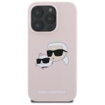 Carcasa Karl Lagerfeld Silicone Heads Print, cu MagSafe, compatibila cu iPhone 16 Pro, Roz 2 - lerato.ro