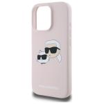 Carcasa Karl Lagerfeld Silicone Heads Print, cu MagSafe, compatibila cu iPhone 16 Pro, Roz 7 - lerato.ro