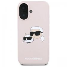 Carcasa Karl Lagerfeld Silicone Heads Print, cu MagSafe, compatibila cu iPhone 16, Roz