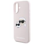 Carcasa Karl Lagerfeld Silicone Heads Print, cu MagSafe, compatibila cu iPhone 16, Roz 7 - lerato.ro