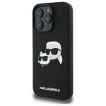 Carcasa Karl Lagerfeld Silicone Heads Print, cu MagSafe, compatibila cu iPhone 16 Pro, Negru 3 - lerato.ro