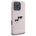 Carcasa Karl Lagerfeld Silicone Heads Print, cu MagSafe, compatibila cu iPhone 16 Pro Max, Roz 5 - lerato.ro