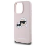 Carcasa Karl Lagerfeld Silicone Heads Print, cu MagSafe, compatibila cu iPhone 16 Pro Max, Roz 7 - lerato.ro