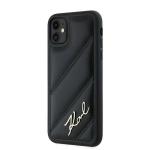 Carcasa Karl Lagerfeld Diagonal Quilted Script compatibila cu iPhone 11 / XR, Negru 3 - lerato.ro
