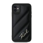 Carcasa Karl Lagerfeld Diagonal Quilted Script compatibila cu iPhone 11 / XR, Negru 2 - lerato.ro