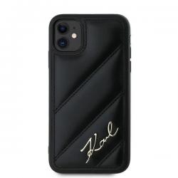 Carcasa Karl Lagerfeld Diagonal Quilted Script compatibila cu iPhone 11 / XR, Negru