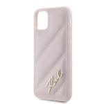 Carcasa Karl Lagerfeld Diagonal Quilted Script compatibila cu iPhone 11 / XR, Roz 7 - lerato.ro