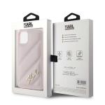 Carcasa Karl Lagerfeld Diagonal Quilted Script compatibila cu iPhone 11 / XR, Roz 9 - lerato.ro