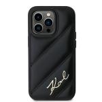 Carcasa Karl Lagerfeld Diagonal Quilted Script compatibila cu iPhone 14 Pro Max, Negru 2 - lerato.ro