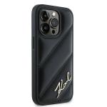 Carcasa Karl Lagerfeld Diagonal Quilted Script compatibila cu iPhone 14 Pro Max, Negru 5 - lerato.ro